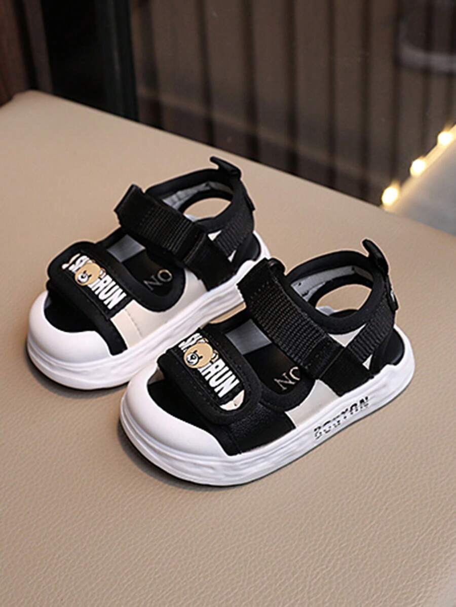 時尚男童夏季涼鞋，防踢且舒適，多功能樣式 - 黑色 - 查看 1