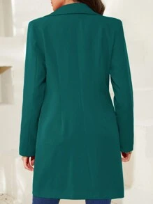 EURMUSE Women Open Front Suit Jacket - Green - View 2