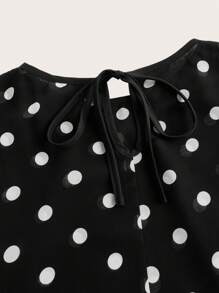 SHEIN Clasi 女士休閒春夏雪紡波點透視襯衫