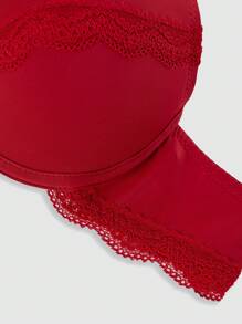 DesireSculpt Sujetador push up ribete con encaje
