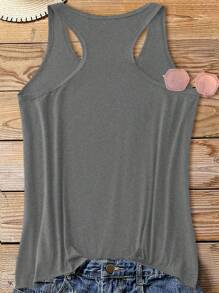 Calvaya Camiseta de tirantes de verano casual de talla grande con eslogan impreso, Camiseta gráfica para mujer "NO AMIGABLE, NO TOCAR"