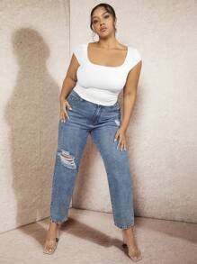 SHEIN BAE Spring Break Cheap Clothes Summer Women Shirts Summer Tops - White - View 3