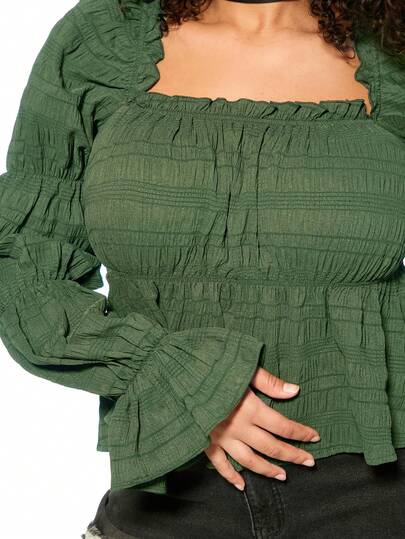 Summer Texture Casual Y2K Style Plus Size Women Top
