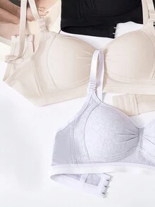 Sencillo brasier inalámbrico de unicolor para adolescente - Multicolor - Ver 3