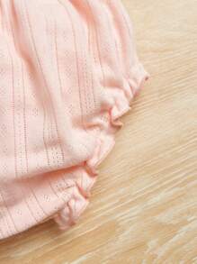 Baby Girl Knitted Casual Solid Color Triangle Elastic Waist Leggings