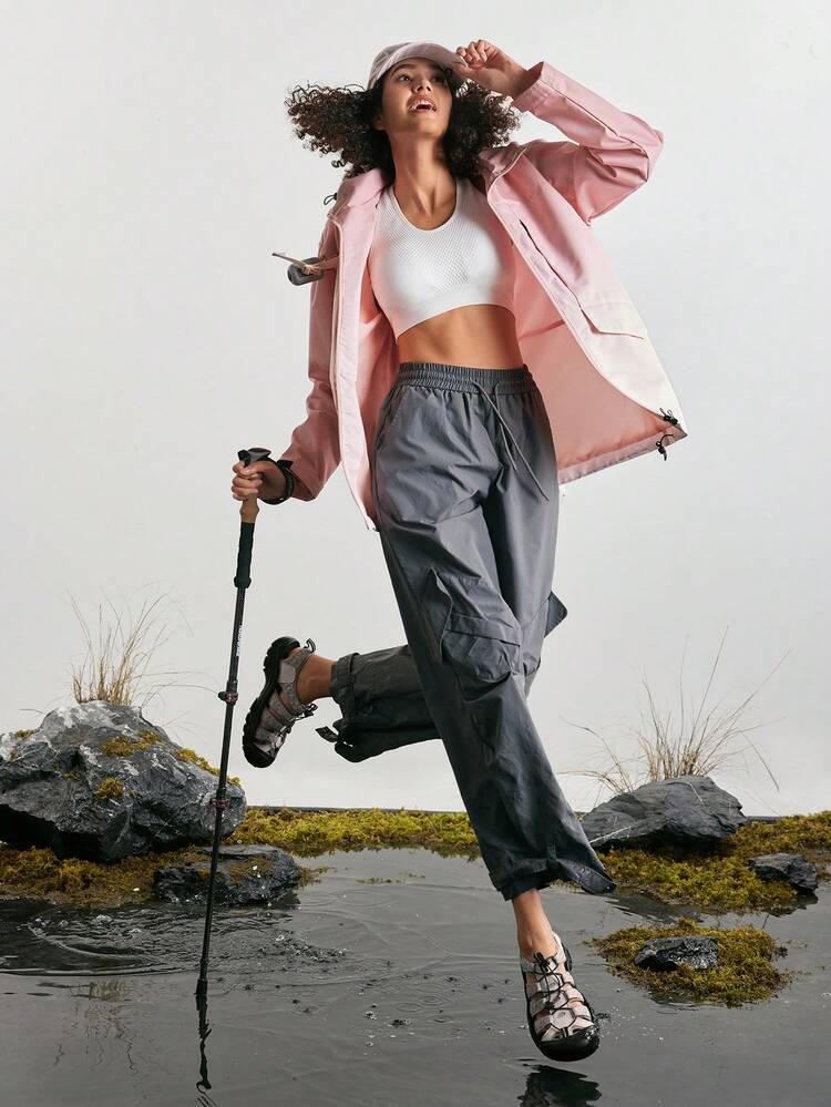 Ladies Outdoor Gradient Hooded Jacket, Casual All-Matching Style