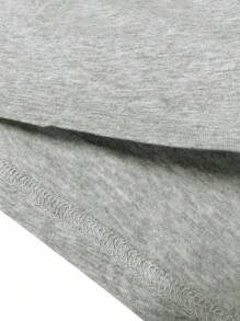 Manfinity Dauomo 男性夏季短袖圓領休閒T卹，印有標語印花 - 灰色 - 查看 4