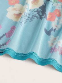 SHEIN LUNE 女式花卉印花寬鬆度假款開衫，隨機裁剪