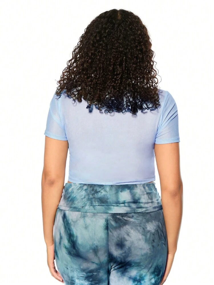 Summer Y2K Punk Butterfly Mesh Print Plus Size Women Top