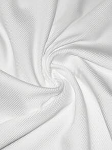 Slaydiva 簡單的基礎款夏季圓領無袖背心，採用肋織工藝設計的女性緊身連體衣 - 白色 - 查看 3