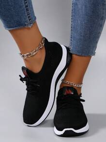 STEPREACH 秋冬女士休闲运动鞋，舒适透气，轻便时尚 - 黑色 - 查看 3