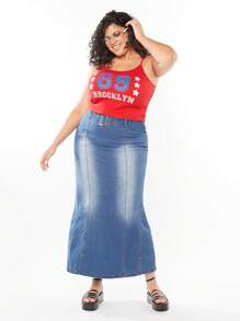 Forever 21 Vintage College Style Tank Top For Plus Size Women, Summer - Red - View 3