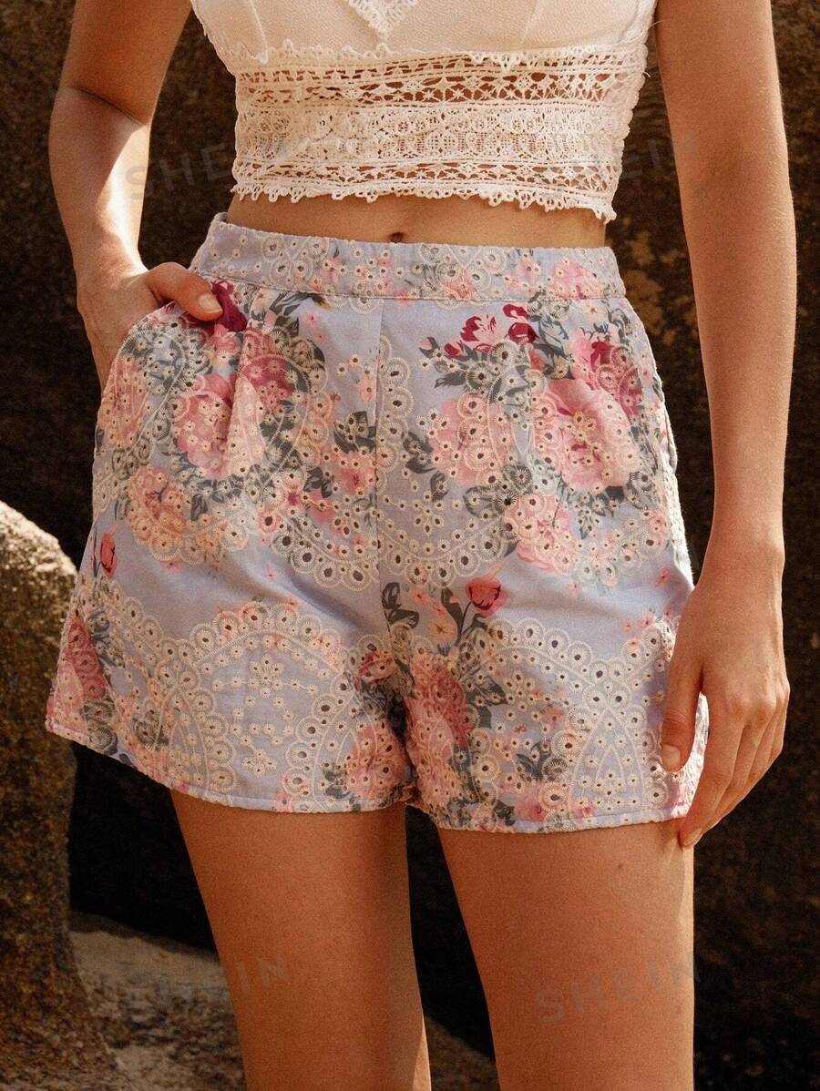 Anewsta Mujer elegante y a la moda, pantalones cortos dulces con estampado para uso casual diario