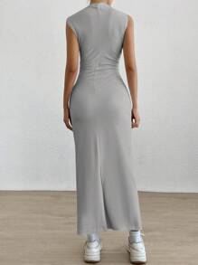 SHEIN EZwear Women's Stand Collar Fish Tail Sleeveless Dress