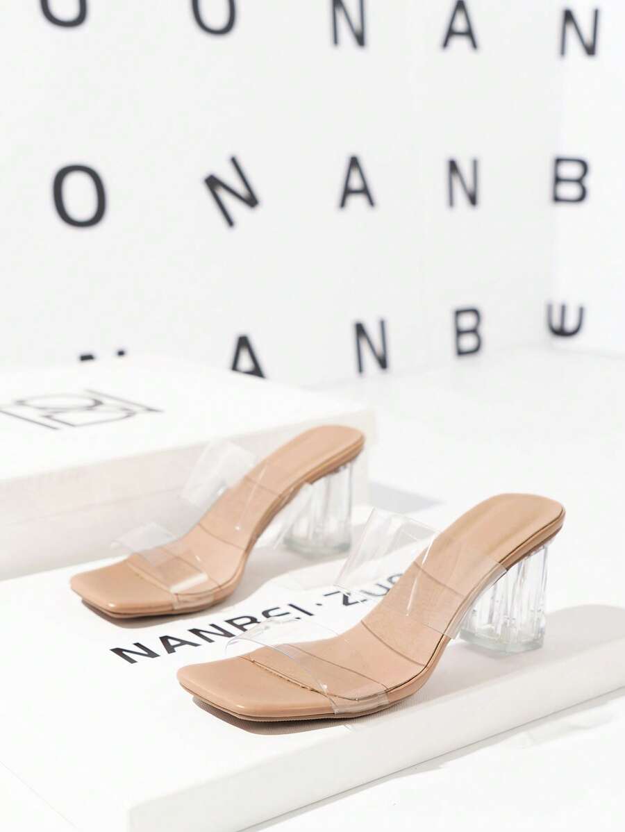 春夏女士透明双带造型高跟鞋杏色高跟凉鞋，适合婚礼/派对/活动；金色高跟凉鞋，打造性感派对造型；优雅户外沙滩风高跟凉鞋，适合音乐节；女士时尚厚底高跟凉鞋。