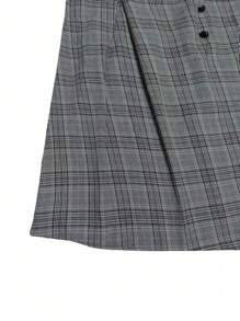 Calvaya Plus Plaid Print Cold Shoulder Flounce Sleeve 2 In 1 Dress Fall Cloth For Women