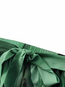 Franclia Plus Size Allover Print Flared Maxi Skirt, For Christmas - Green - View 5