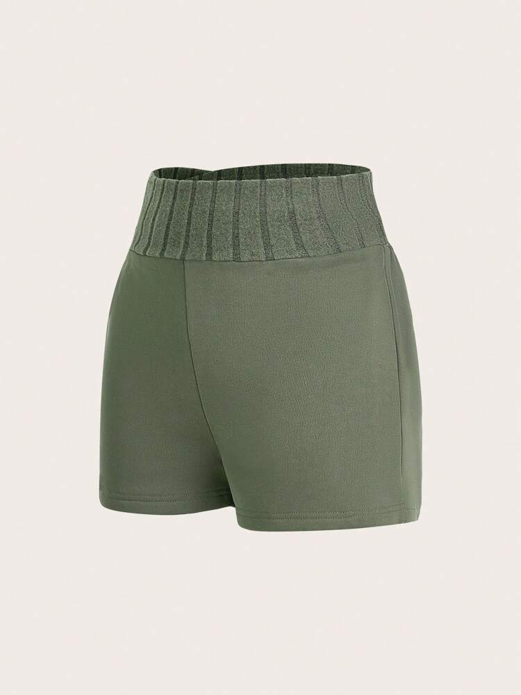 Summer Solid Color Wide Waist Slim Fit Sports Shorts