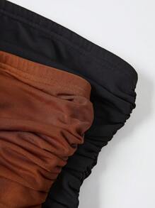 SHEIN Unity 女士夏季2件套，純色褶皺雪紡束胸上衣，簡約百搭 - 彩色 - 查看 12