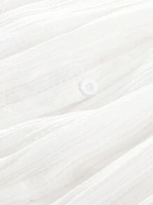 Conjunto de ropa de dos piezas para adolescentes: top simple con manga abullonada y pantalones de un solo color - Amarillo - Ver 6