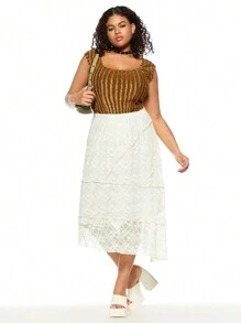 Forever 21 Zomer Y2K kant elastische taille plus maat damesrok