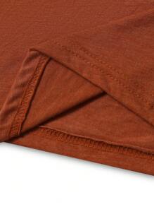 INAWLY 女式夏季月亮和花朵图案短袖 T 恤，休闲图案 T 恤女式上衣 - 亮橙色 - 查看 5