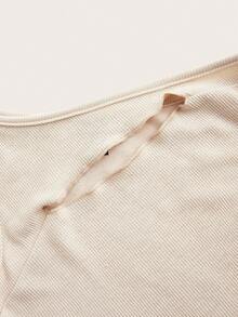 SHEIN X SAMADHI SHEIN Unity Women's One Shoulder Cut Out Cropped Top - Apricot - View 3