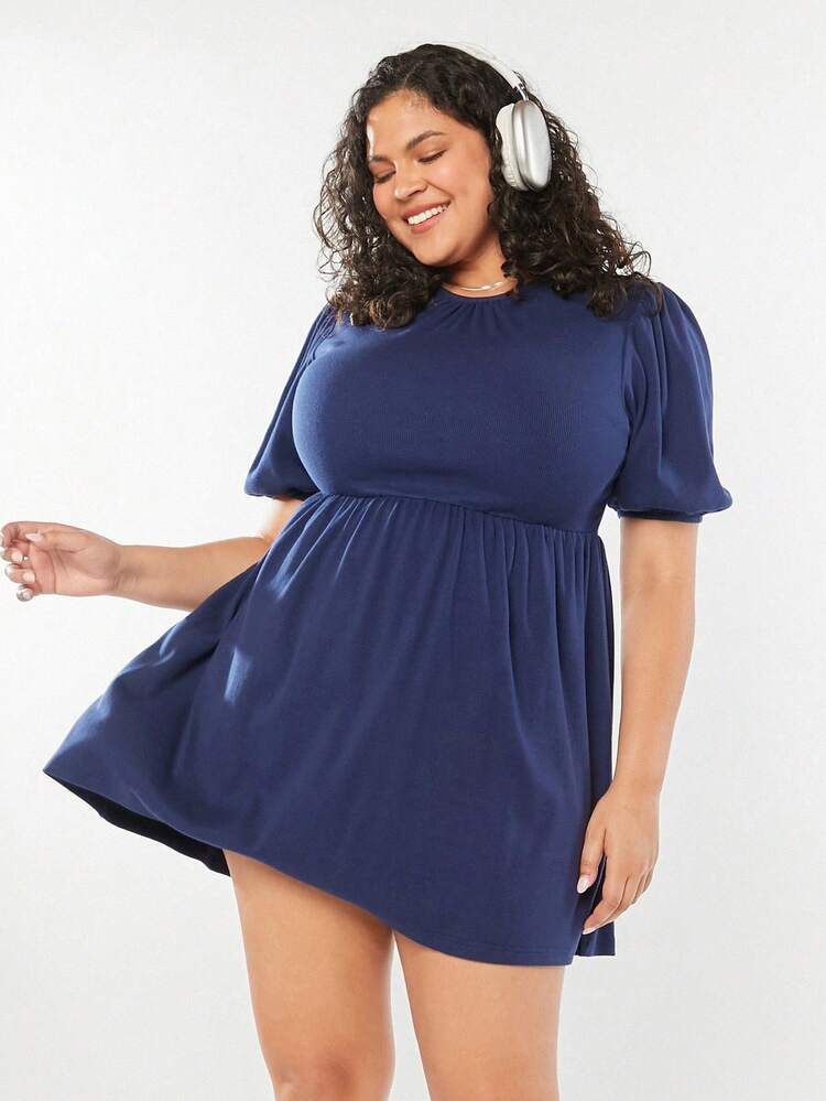 Plus-Sized Vintage School-Style Women Dress For Summer