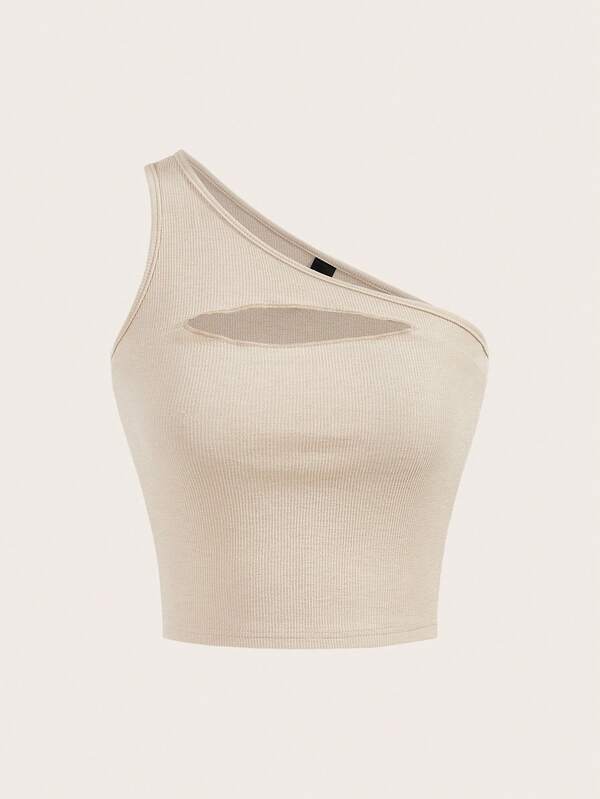 SHEIN X SAMADHI SHEIN Unity 女士单肩镂空短款上衣