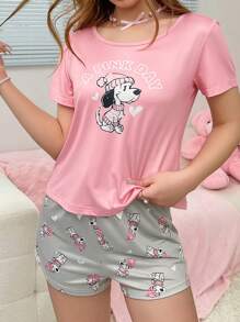 SHEIN Women Pajama Set In 140g Digital Printed Milk Silk Fabric (PJS4) - Multicolor - View 4