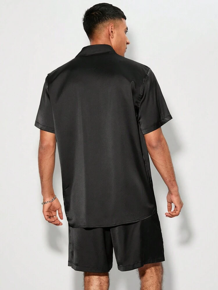 Men Woven Casual Shirt 2pcs/Set