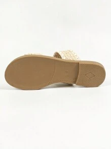 Styleloop 女式時尚平底拖鞋 - 米色 - 查看 4