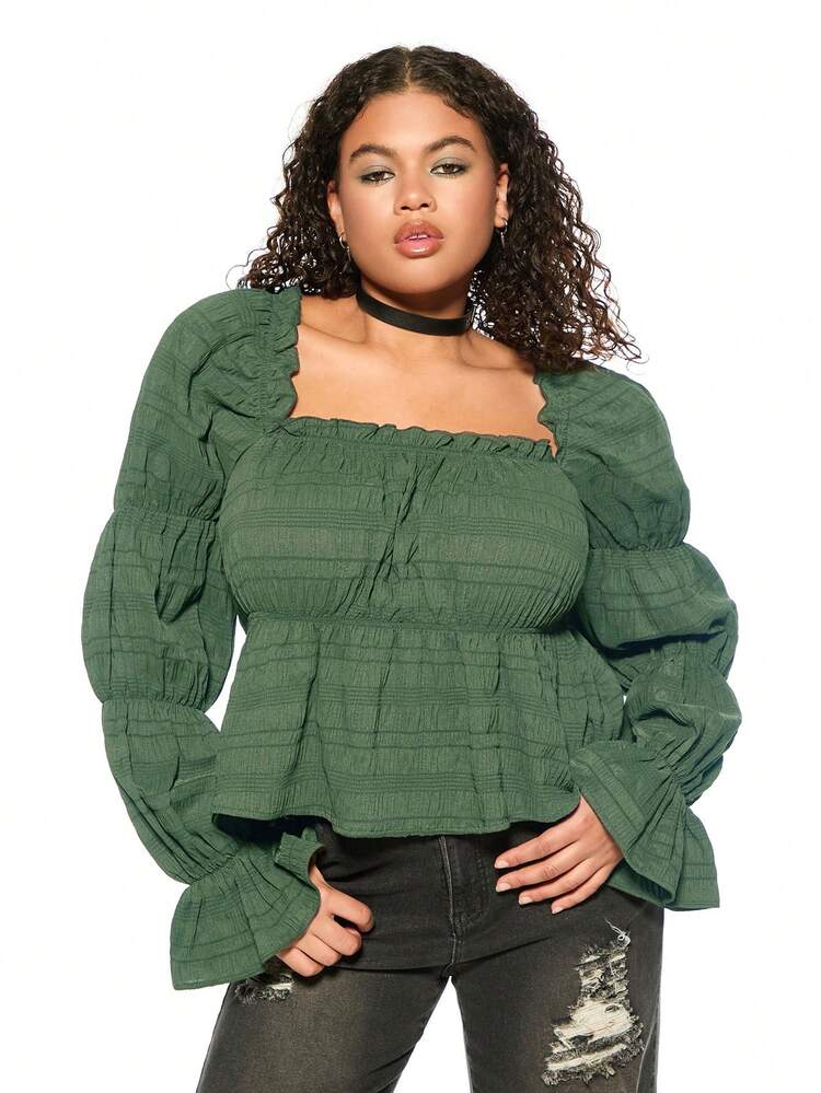 Summer Texture Casual Y2K Style Plus Size Women Top