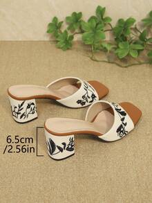 Dép nữ gót nhọn thêu nút trang trí, phong cách cổ điển - màu nâu - Xem 6