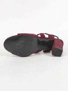 Women High Heel Sandals Fashionable & Versatile Open-Back Chunky Heel Sandals