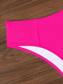 Swim Basics Phụ Nữ Đi Biển Mùa Hè Màu Trơn Cao Cấp Thời Trang Bikini Đáy - Màu Hồng Tươi - Xem 3
