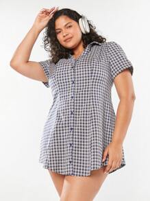 Forever 21 女性大尺碼復古畢業袍，適用於夏季 - 藍色 - 查看 4