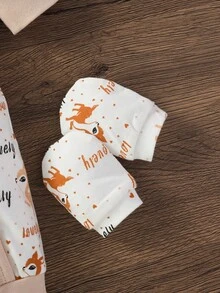 Bộ đồ liền thân dài tay in họa tiết động vật hoạt hình cho bé gái sơ sinh - Nhiều màu - Xem 8