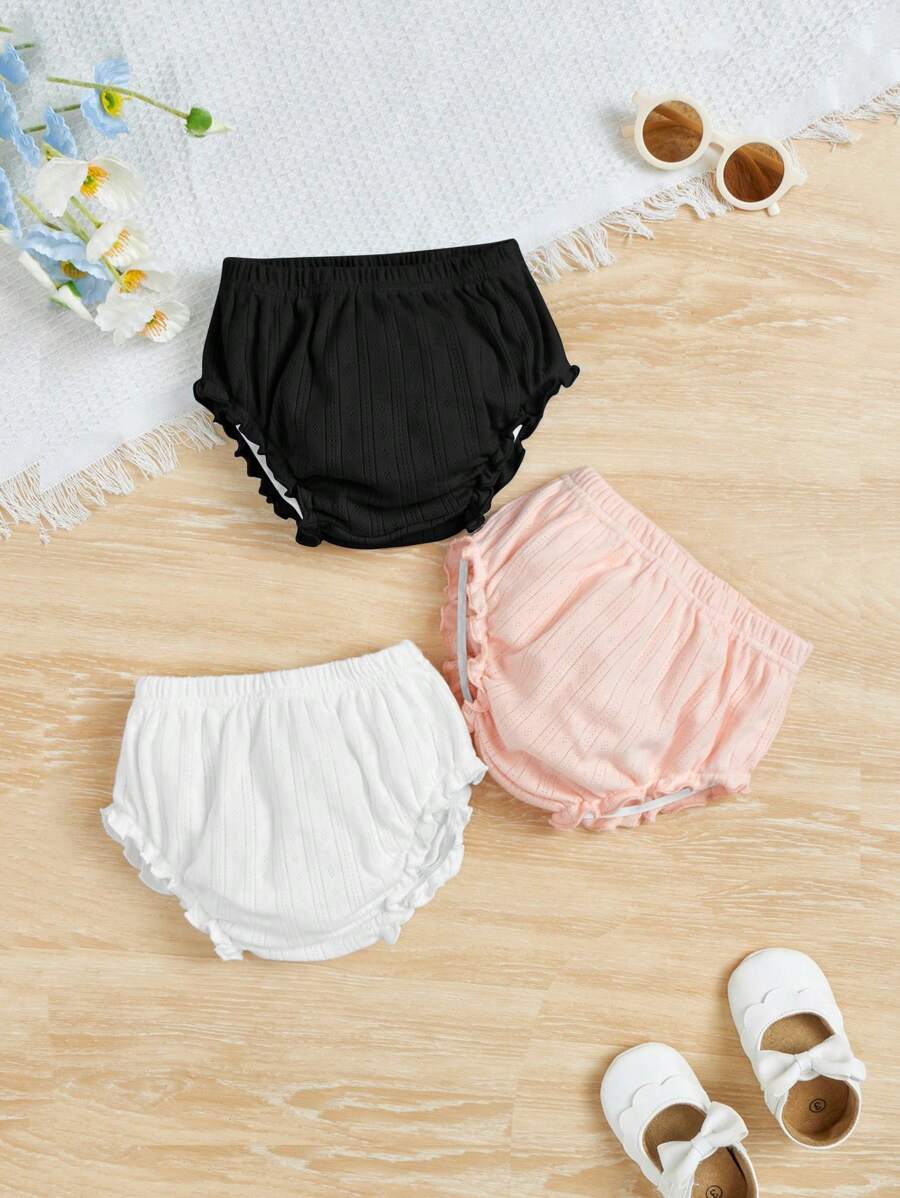 Baby Girl Knitted Casual Solid Color Triangle Elastic Waist Leggings