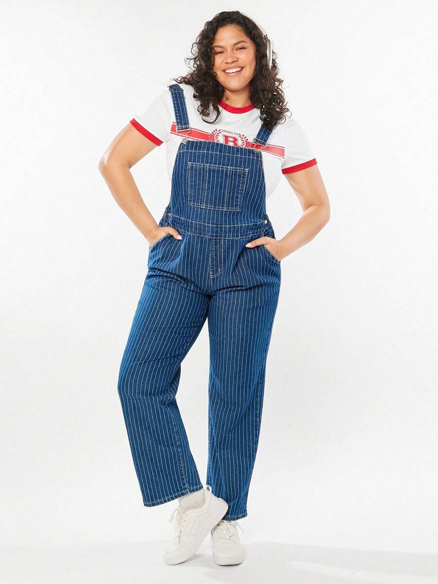 Forever 21 夏季復古畢業風格大尺碼女士牛仔褲 - 藍色 - 查看 1