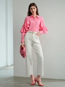 MOTF STUDIO QUẦN JEAN TÚI NGƯỢC RẮN CHÂN THẲNG - trắng - Xem 5