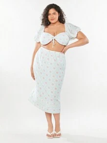 Forever 21 夏季沙灘度假大尺碼女性仙女裝套裝 - 米色 - 查看 5