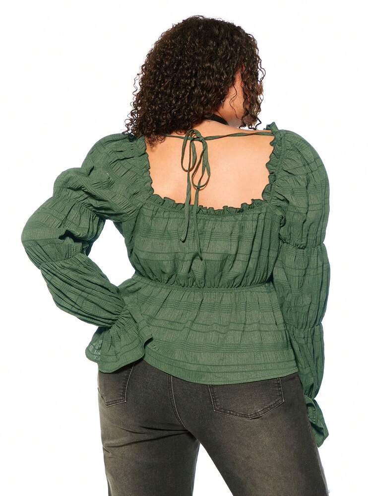 Summer Texture Casual Y2K Style Plus Size Women Top