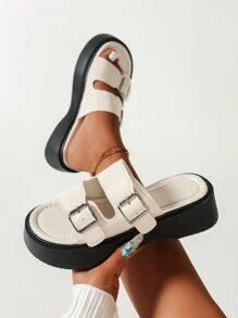 Women's Summer Platform Sandals Open Toe Soft Bottom Wedge Thick Sole Slippers