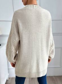 EURMUSE 女士粗針織細節寬鬆針織外套