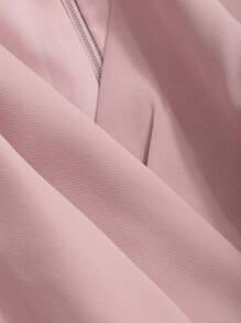 DAZY 女士纯色简约日常短袖连衣裙夏季太阳裙 - 粉色 - 查看 7