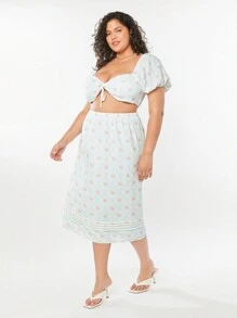 Forever 21 夏季沙灘度假大尺碼女性仙女裝套裝 - 米色 - 查看 4