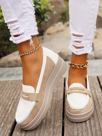 Summer Hollow Out Leather Shoes For Middle-Aged And Elderly Women, Soft Wedge Heel Loafers