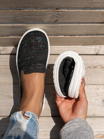 Plus-Size Women Casual Sports Shoes, Slip-On, Breathable, Comfortable, Retro Style Shoes