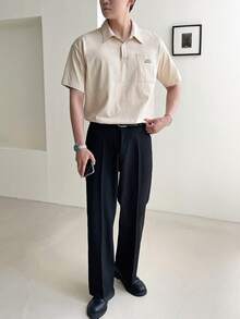 DAZY Men Summer Fashion Versatile Printed Polo Shirt - Apricot - View 7